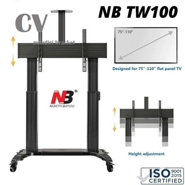 North Bayou TV Motorized Screen Lift TV Stand for 60"-100"LED LCD
