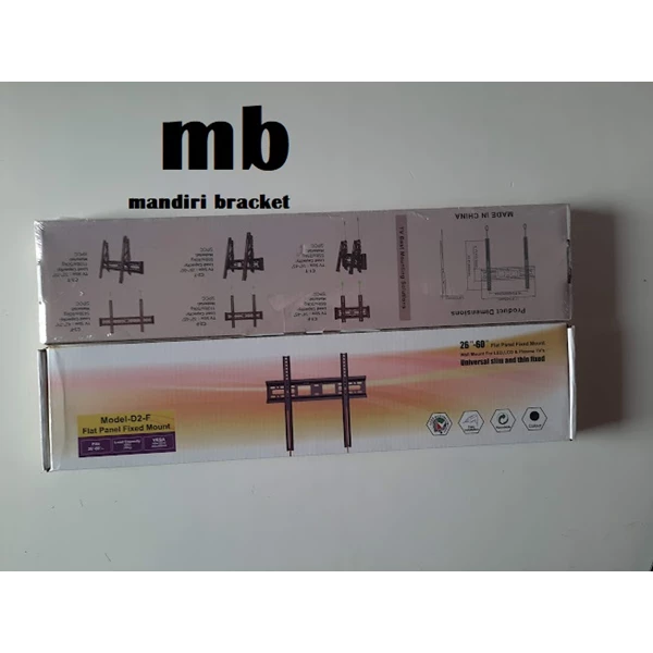 Breket LED TV / Braket LED TV / Bracket TV / Breket TV 26 - 60" MODEL-D2-F FLAT PANEL SLIM -FIXED