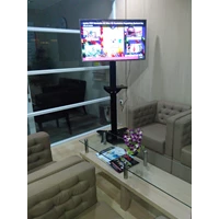Floor Standing Bracket TV LCD kaki kupu kupu 1 Tiang