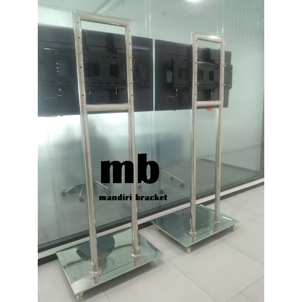 Bracket TV Standing Stainless mirror 2tiang Kuat & kekar