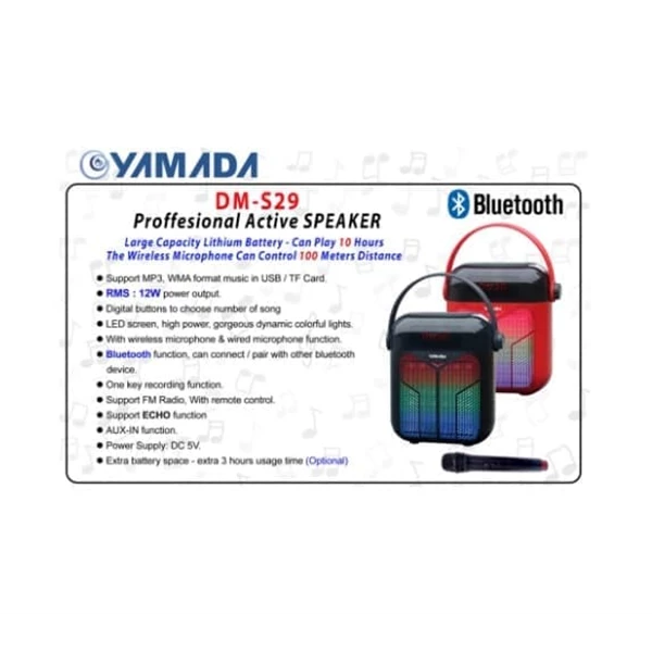 Bluetooth Speaker YAMADA DM-S29 Professional Active Speaker
