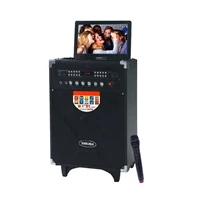 Speaker PortableYAMADA DM T5 600W Audio Video Speaker 10.1 HD TFT Screen Karaoke Mic