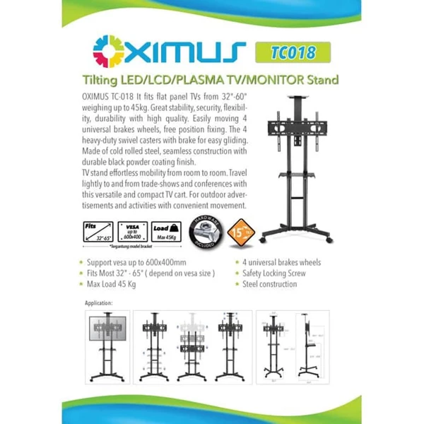 Oximus Stand LED LCD TV TC018 TC-018 (32-60") +rak camera 